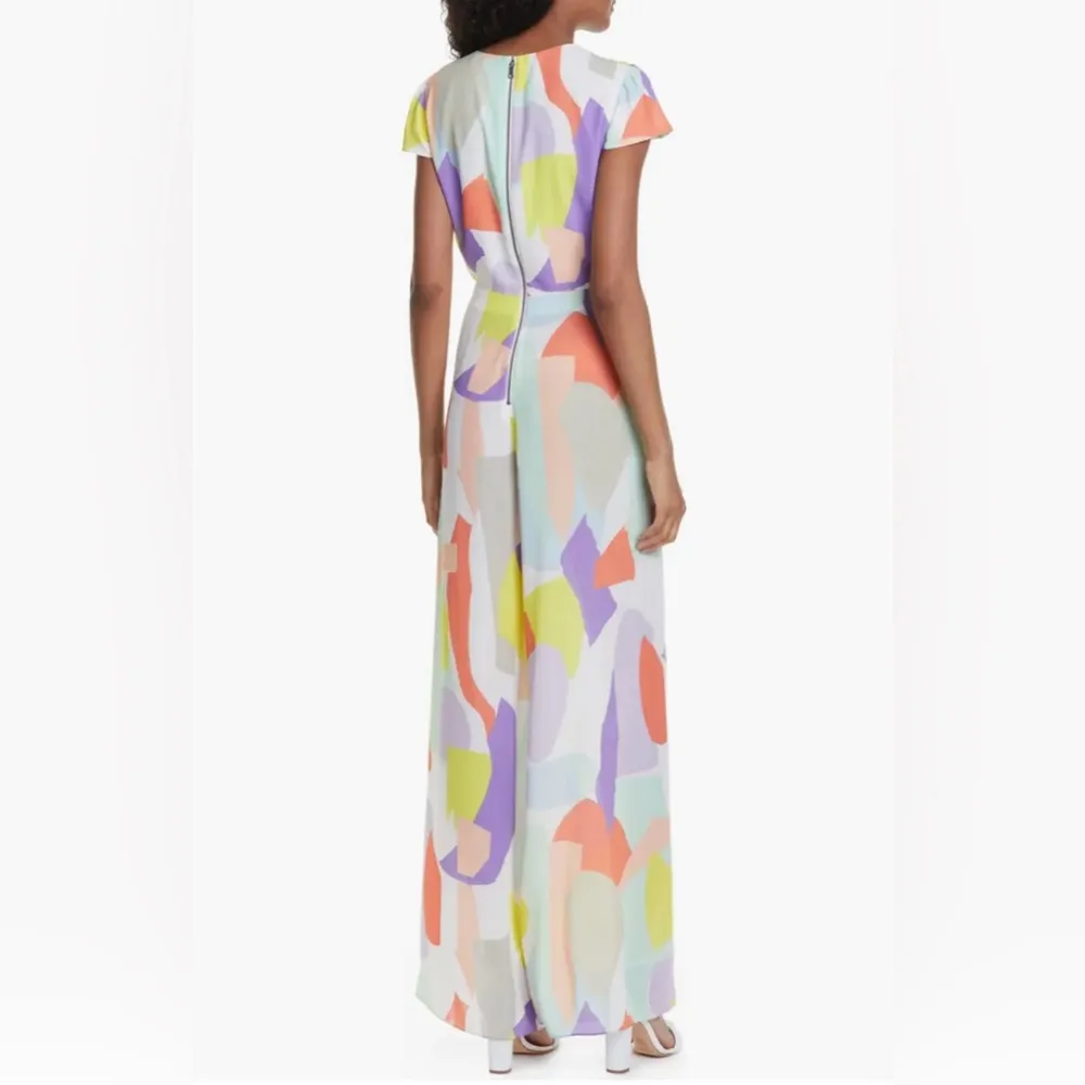 Alice + Olivia Sierra Abstract Pattern Tie Front Jumpsuit 4 - Image 4