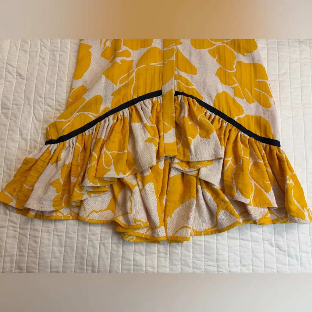 Alexis Simonet Floral Marigold Ruffle Flounce Mini Dress NWOT - Image 9