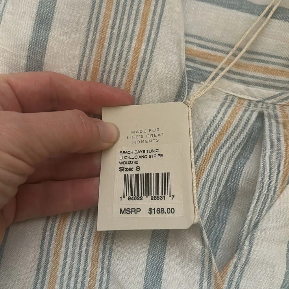 Faherty Beach Days Tunic Dress Luciano Stripe, Size S - Image 7