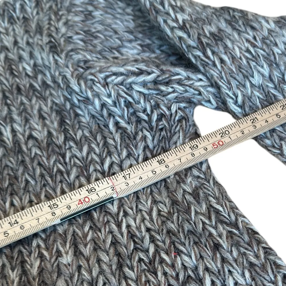 I.B. Diffusion Mohair Blend Cardigan L Oversized Gray Open Front Vintage Pockets Size L - Image 7