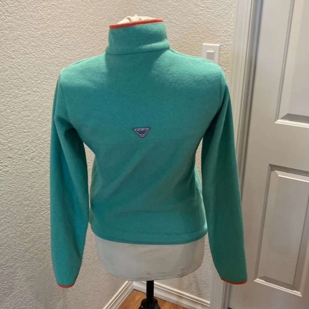Columbia Women’s Fleece Jacket Sea Foam Green/Coral Pink EUC Sz Small Polyester - Image 5