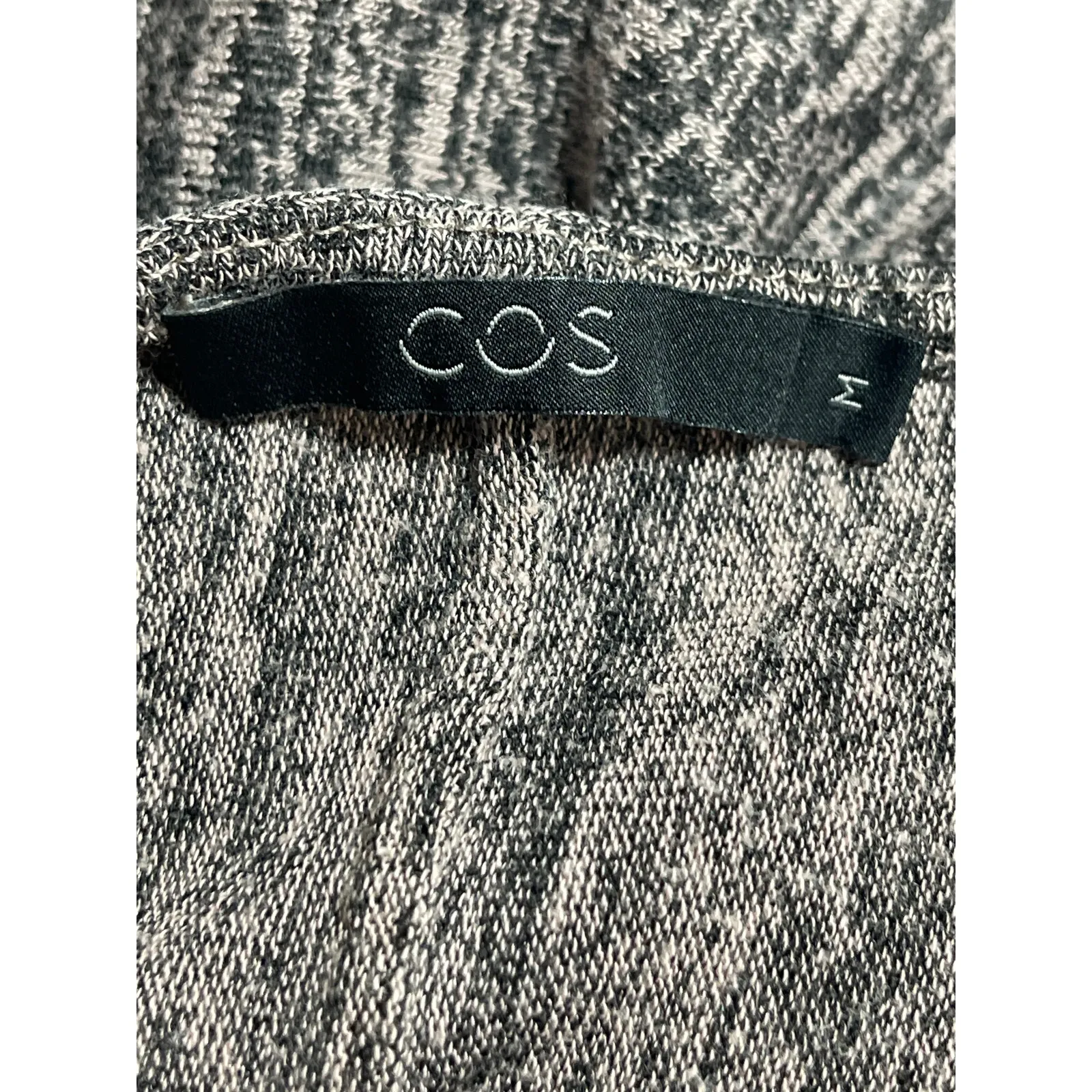 COS Women's Gray Long Sleeve Boat Neck Knit Pullover T Shirt Blouse Top Size M - Image 4