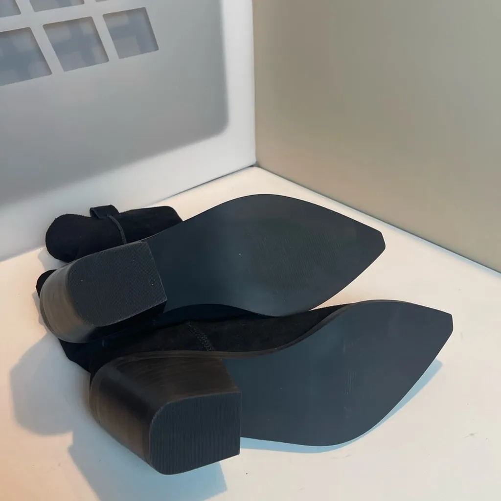 Steve Madden Stetson Black Suede Leather boots Western Cowgirl Country style 9 - Image 5