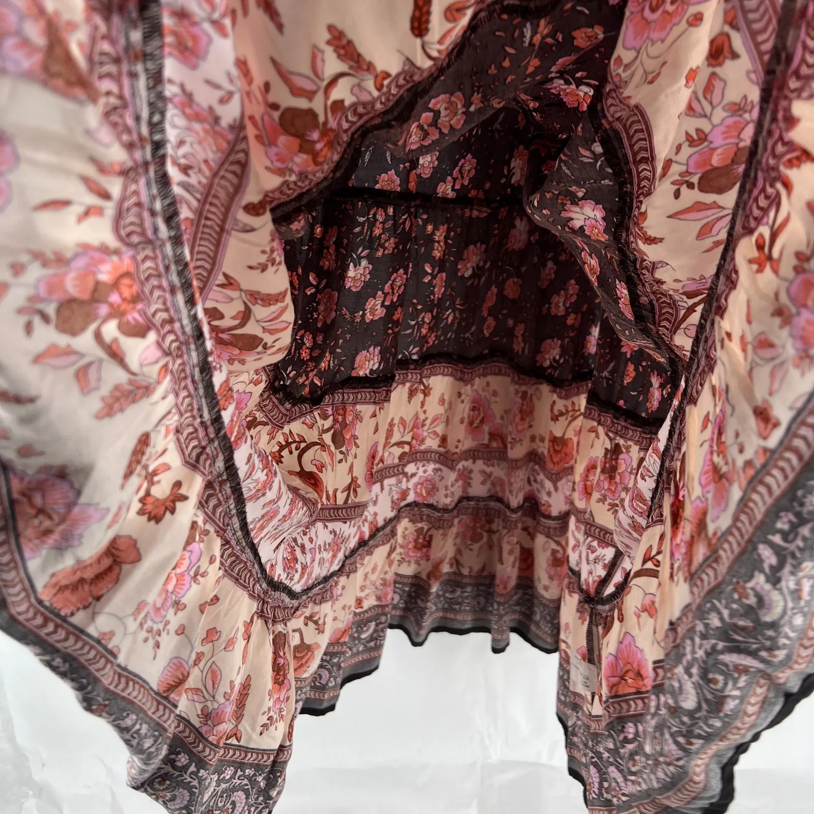 Natural Life Maxi Dress Womens XS Multicolor Fit & Flare Floral Peasant Classic - Image 12