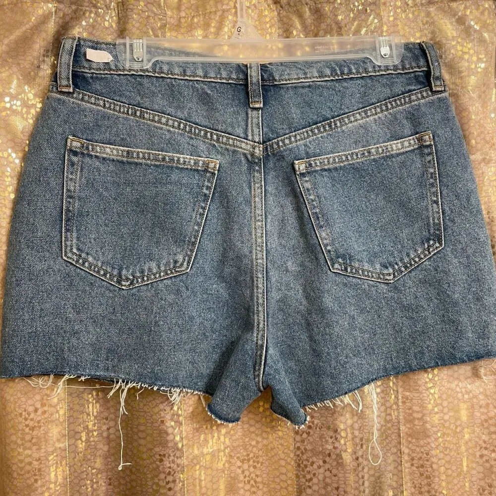 PINK Victoria's Secret High Rise Cut Off Blue Jean Shorts Size 30 NWT - Image 2