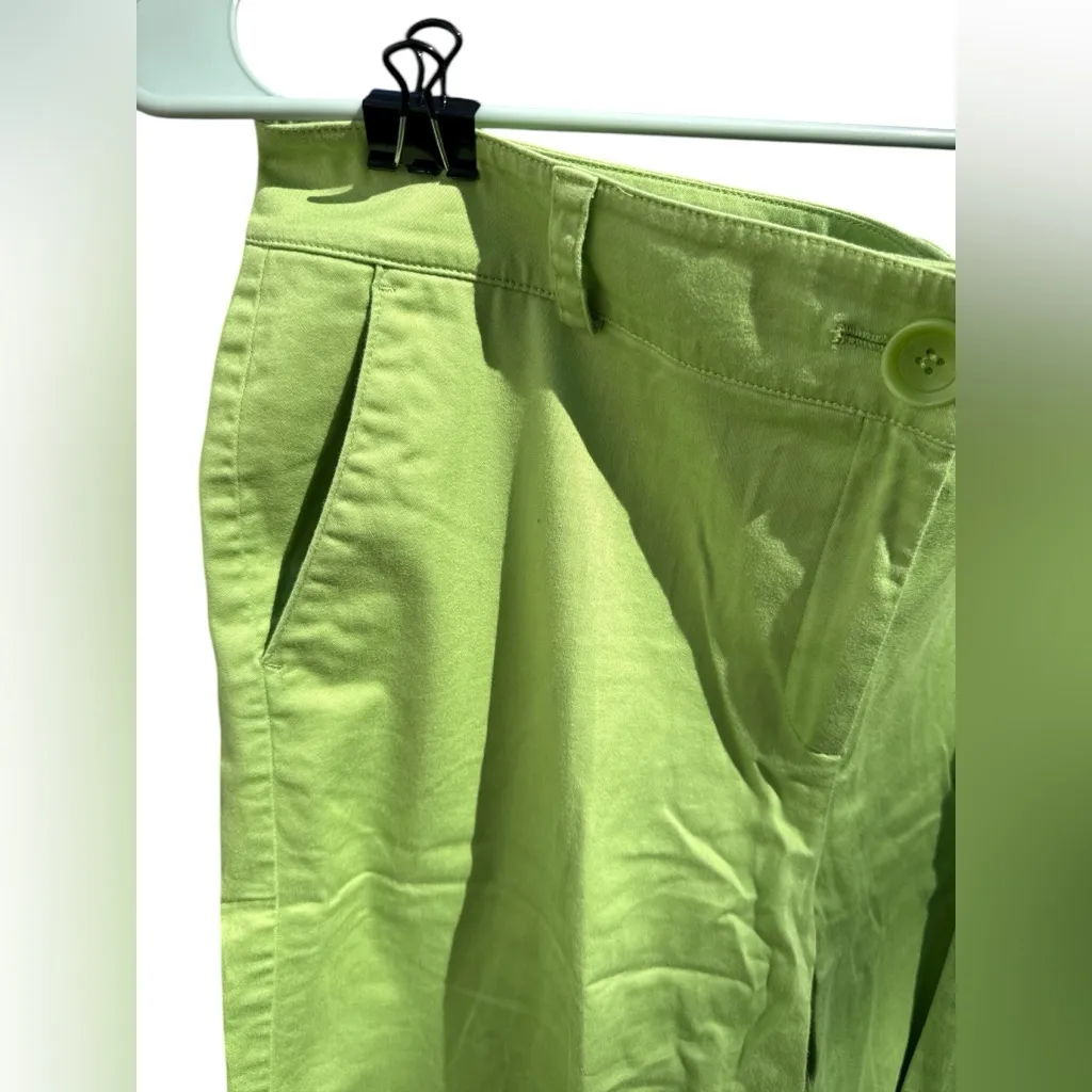 Talbots Heritage Bermuda Shorts 10 Vibrant Green Cotton Stretch Summer Classic - Image 2