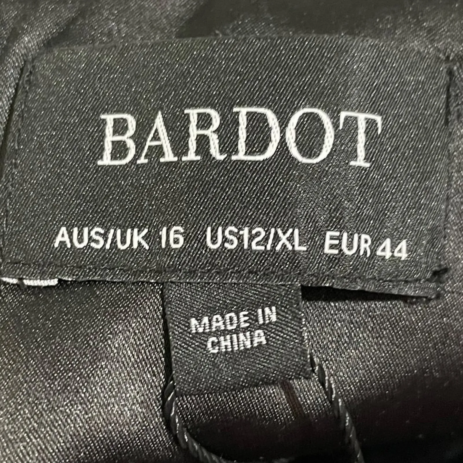 Bardot Kristen Peplum Cocktail Classic Black Spaghetti Strap Dress 12 - Image 11