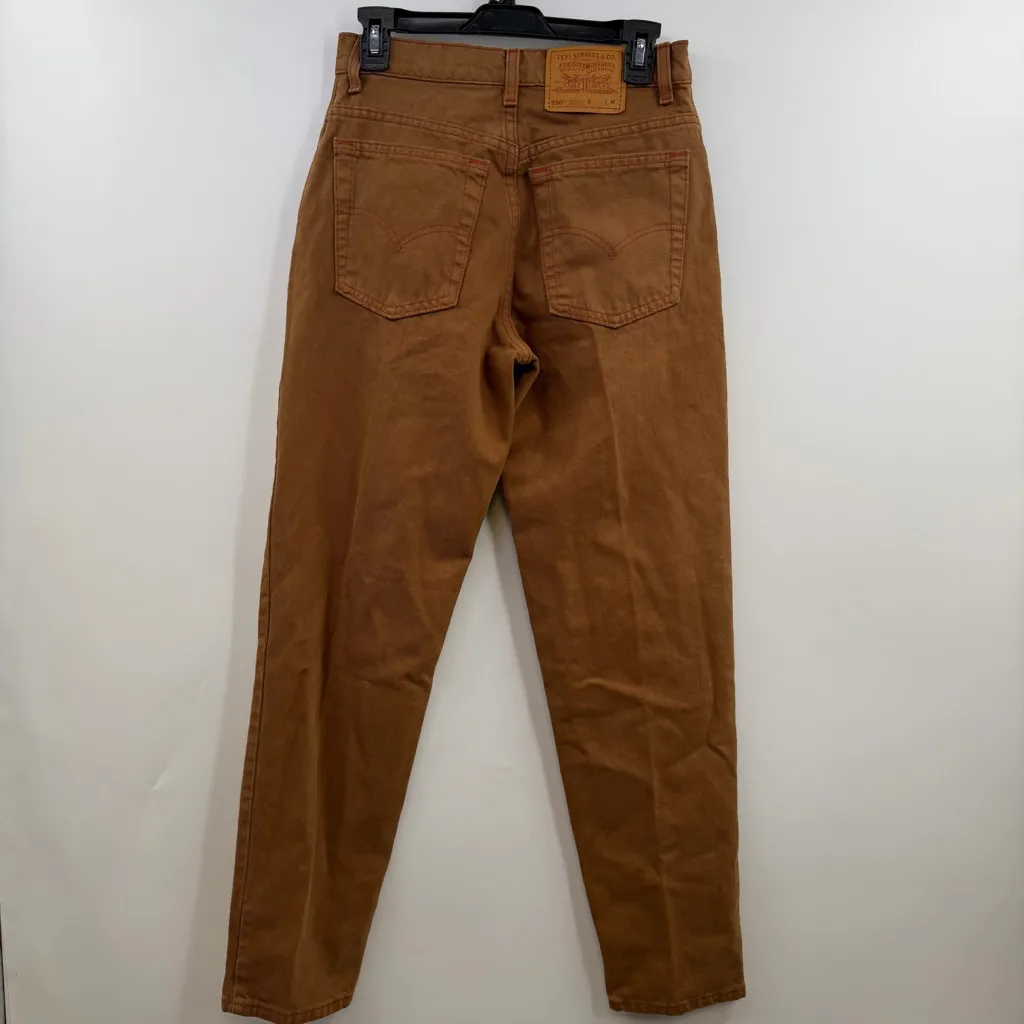 Vintage Levi's 550 relaxed fit jeans Caramel Brown Made in USA Women's 9 Med - Image 3