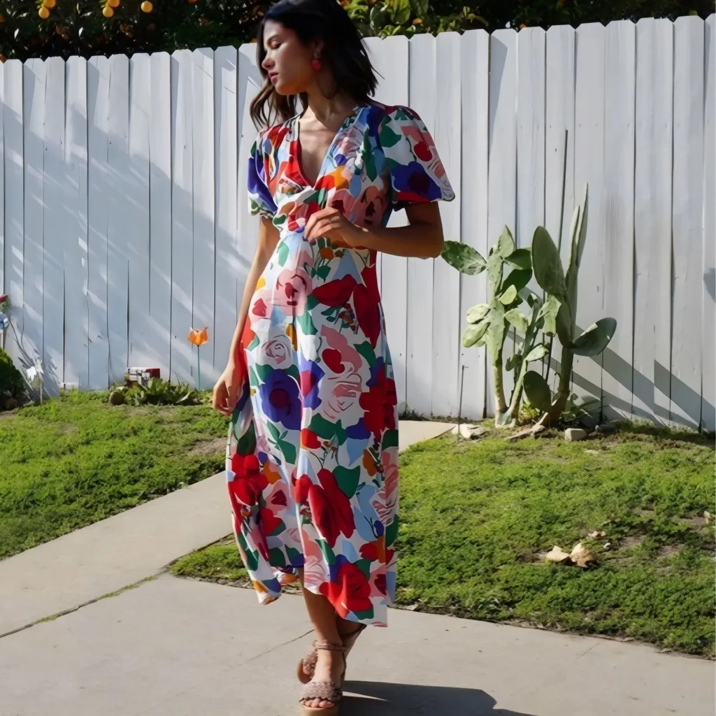 NWT Faithfull the Brand Marie Louise Midi Dress in Anita Floral Print - Image 10