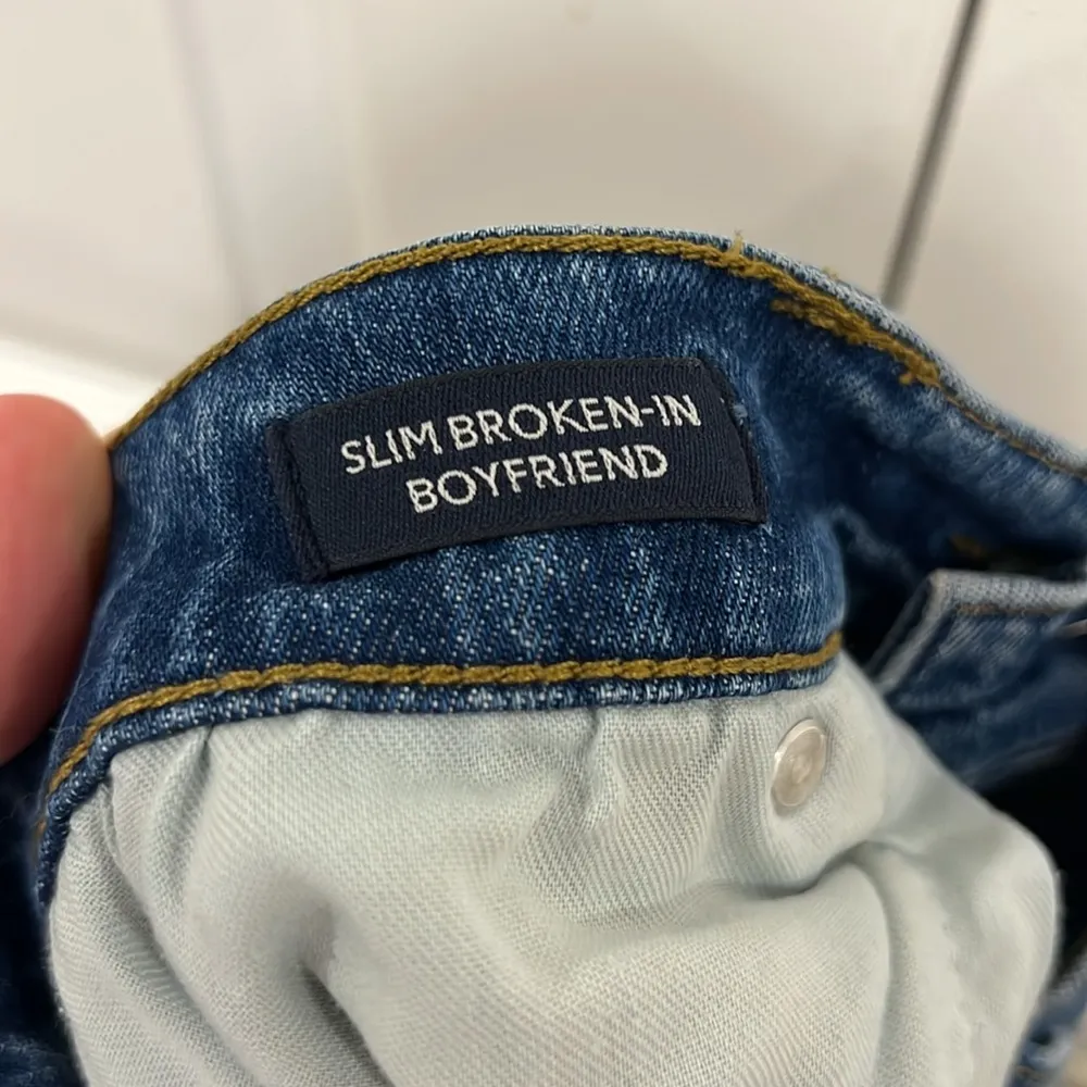 J. Crew Slim Broken-in Boyfriend Patchwork Distressed Blue Denim Jeans Size 27 - Image 8