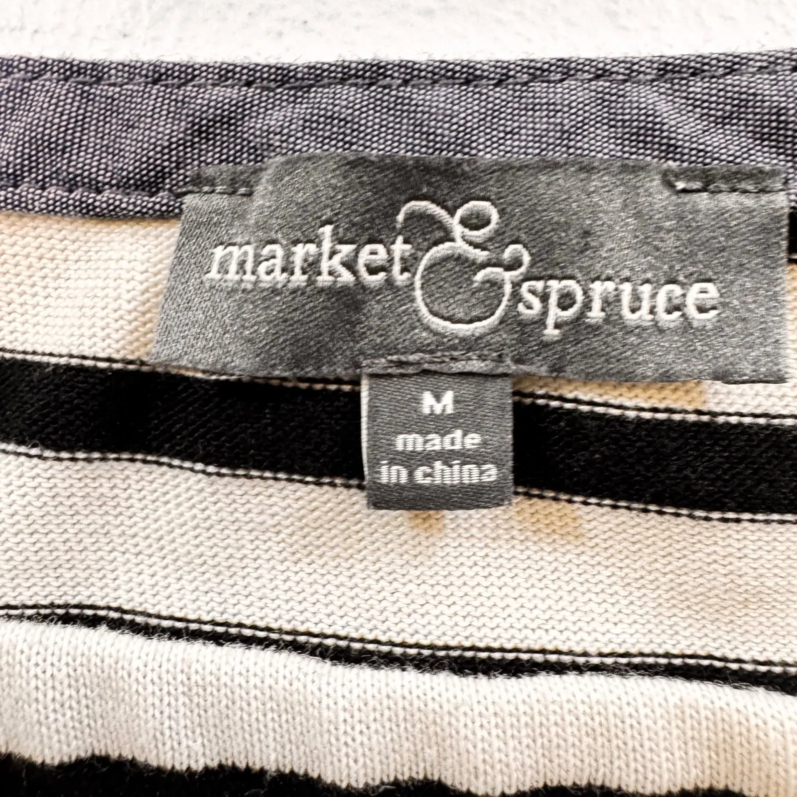 Market‎ & Spruce Striped Tunic Shirt Womens Size M Long Sleeve Casual Top - Image 2