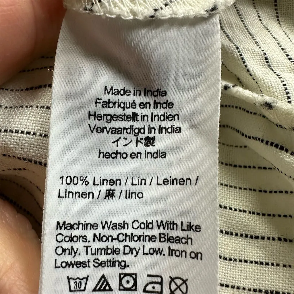 NWT Madewell Women's Striped Empire-Waist Midi Dress 100% Linen M Lighthouse - Image 10