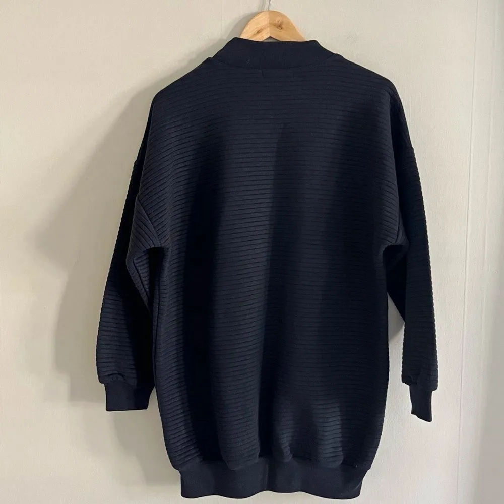 Vintage Adolfo Sport Oversized Tunic Sweatshirt 80s Abstract Painted Black Purple - Image 7