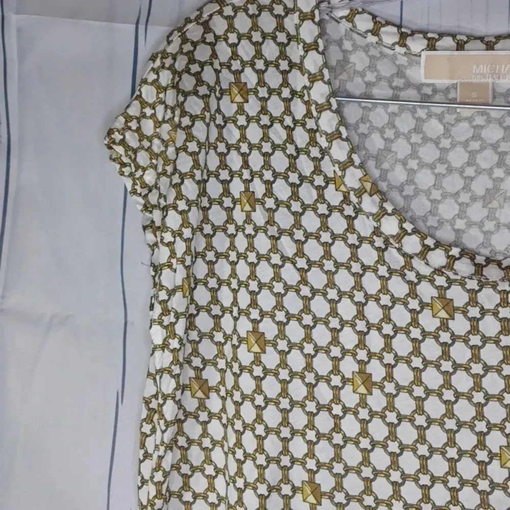 Michael Michael Kors chain link Pattern shirt Gold - Image 4