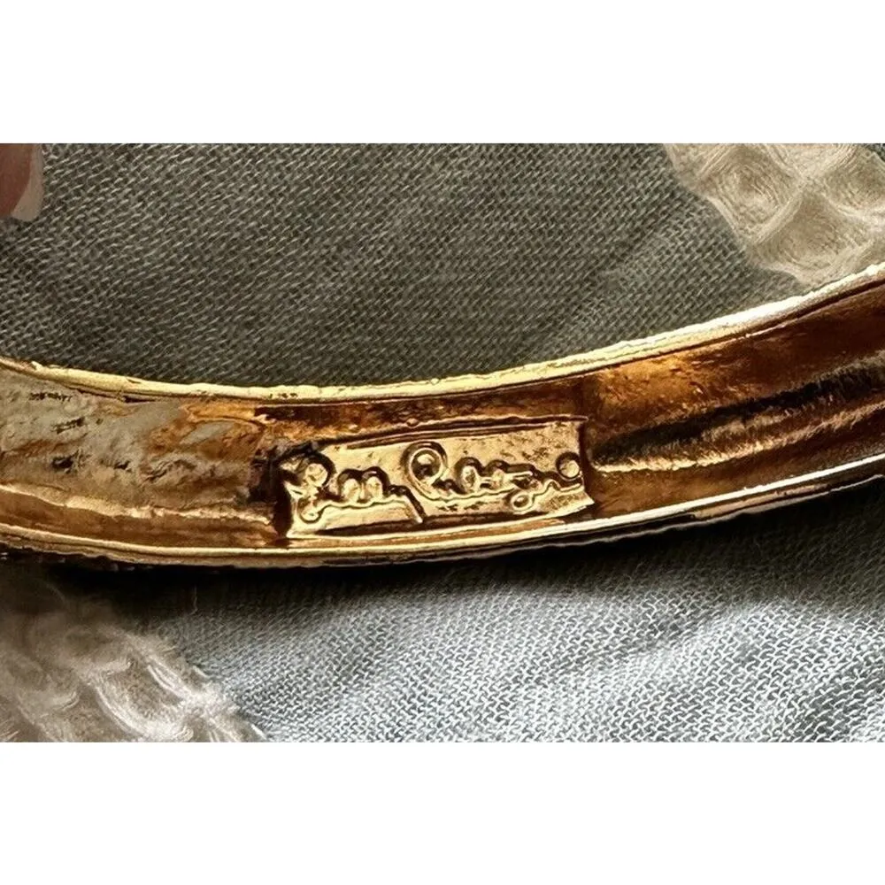 Lilly Pulitzer Ms. Bo Bangles Grasshopper Green Stone Gold Tone Hinged Bracelet - Image 3