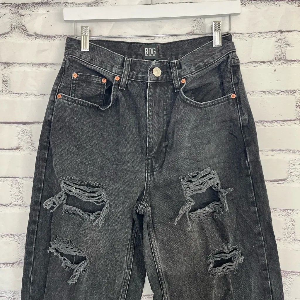 BDG Urban Outfitters High Rise Baggy Jeans Charcoal Distressed Y2K Women’s 27 - Image 5
