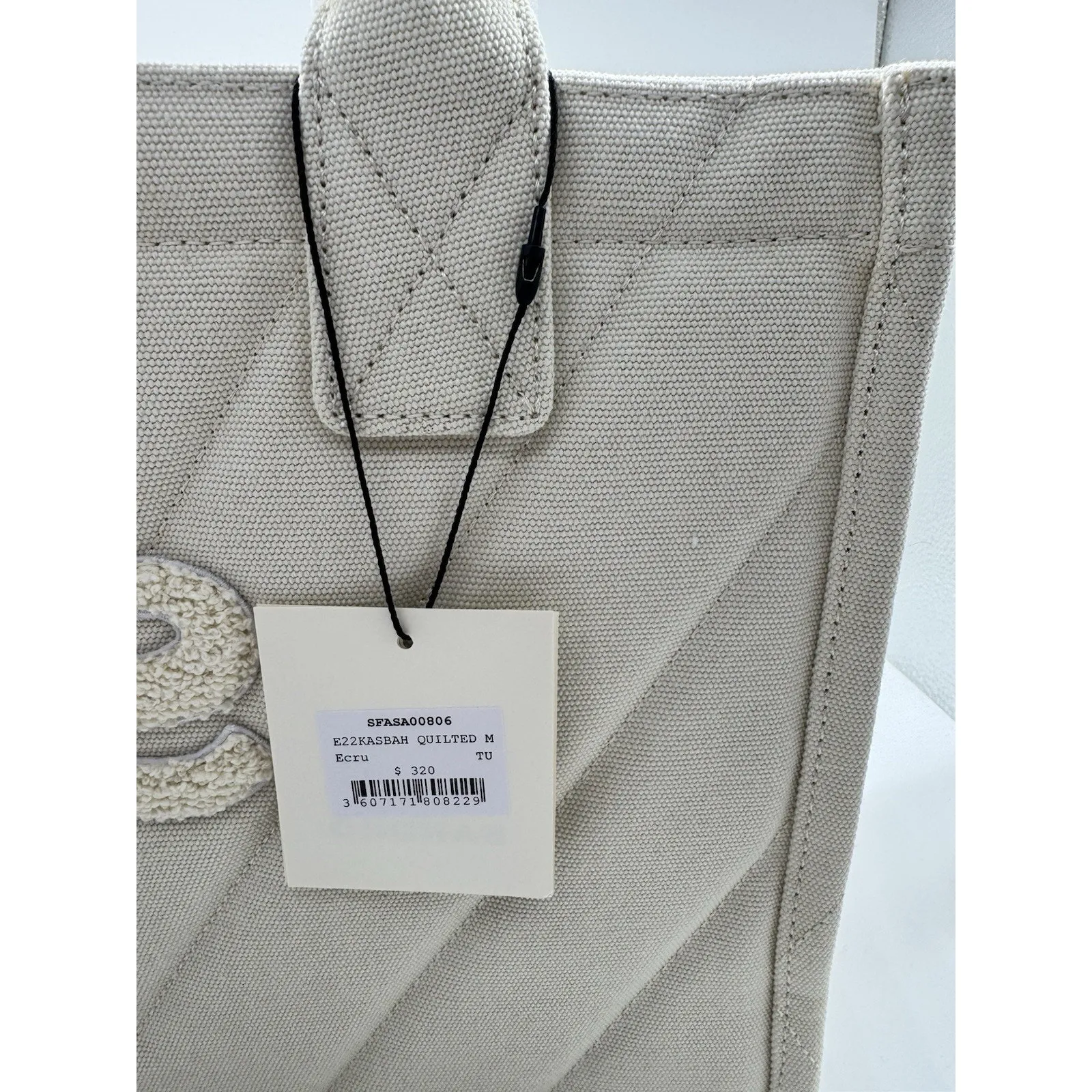 NWT Sandro Kabash Quilted Tote Bag Ecru White Medium Designer Bag - Image 9