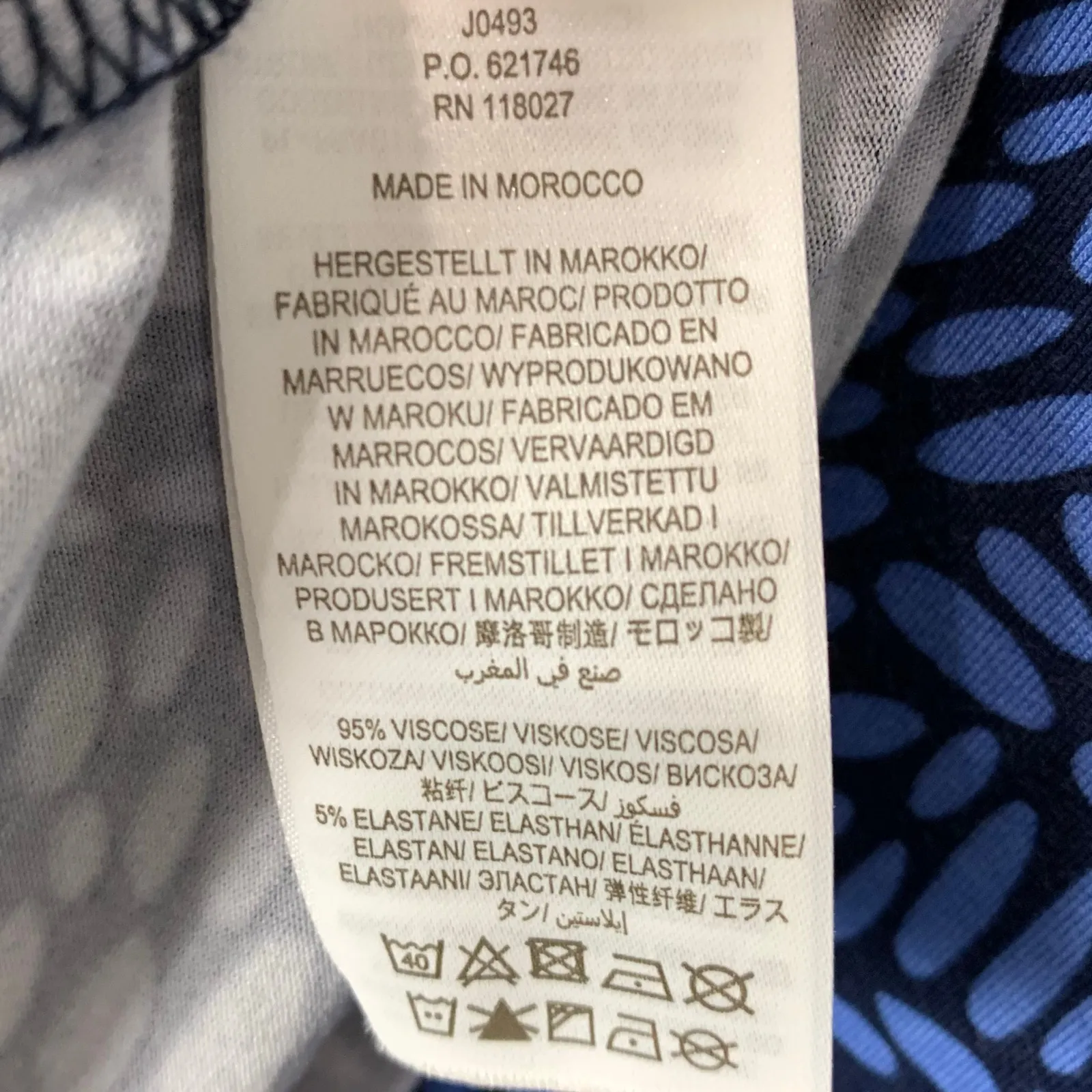 Boden Womens Abigail Jersey Dress Blue Print Long Sleeve Pockets Size 2 Petite - Image 7