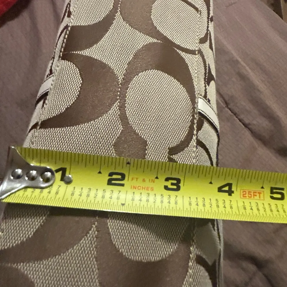 Coach Signature Canvas Tote Bag - Brown and White - Image 9