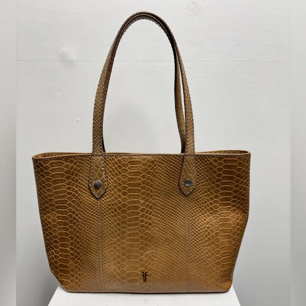 Frye Melissa Floral Snake Embossed Leather Tote Bag - Image 2