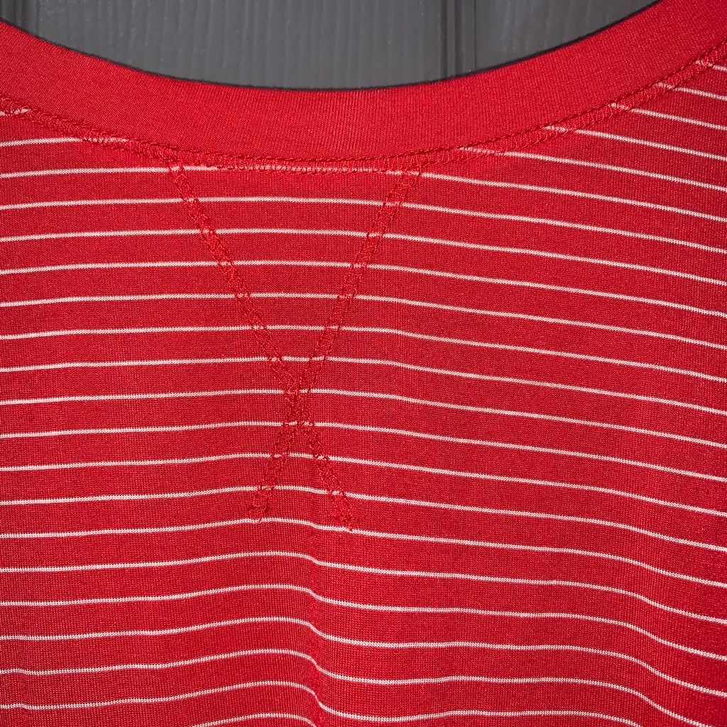 Red and White Striped Long Sleeve Tee - Image 2