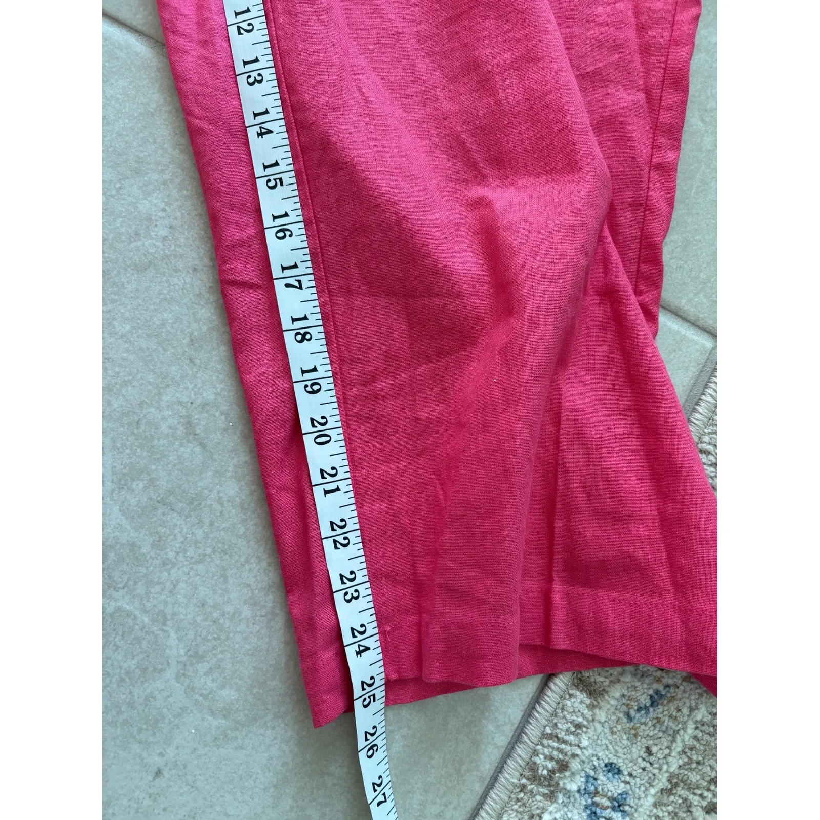 Jones New York  Pants Womens 12 Pink‎ Wide Leg Linen Blend Career Coastal Resort - Image 7