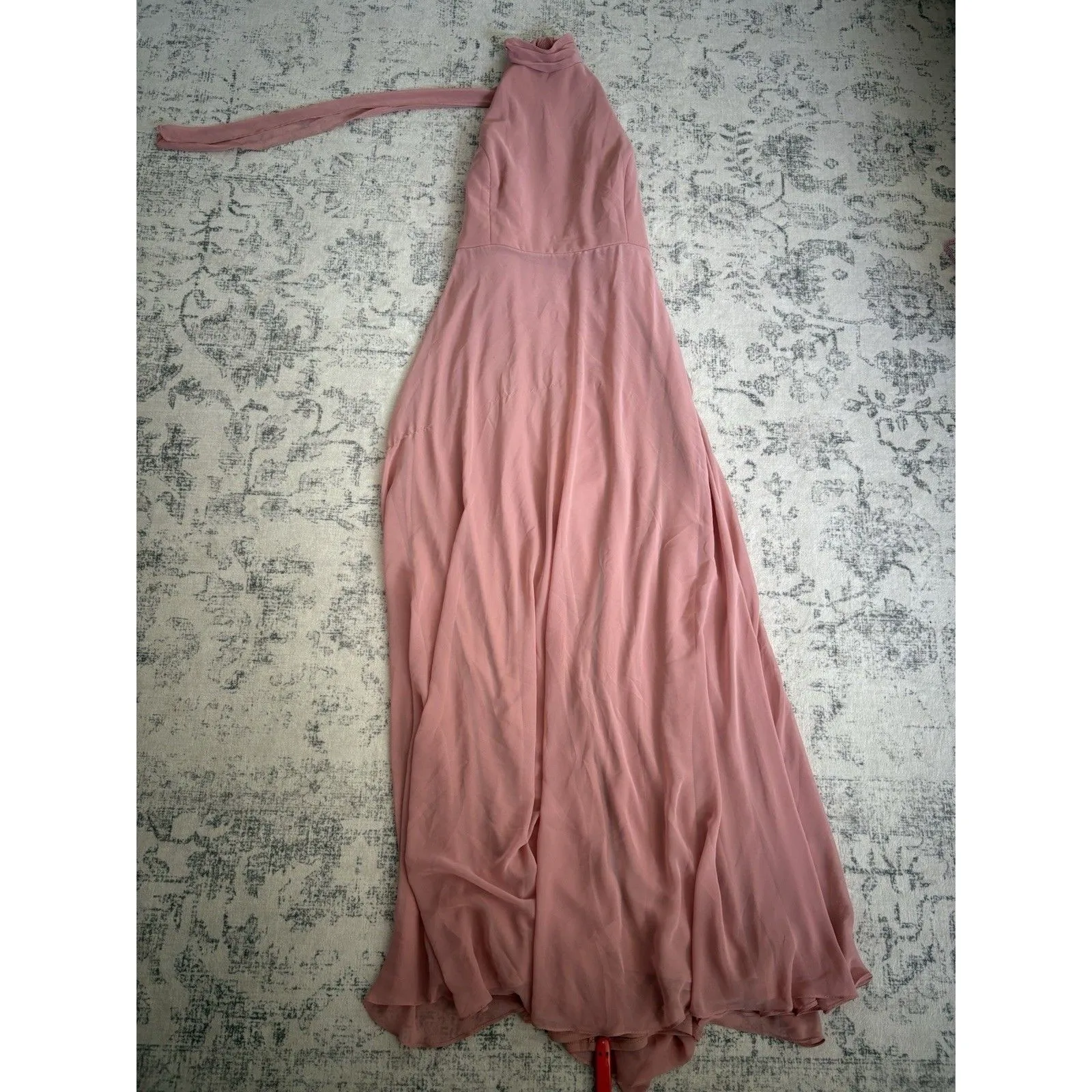 After Six High Neck Halter Backless Maxi Dress Dusty Rose Size 20 Bridesmaid - Image 3