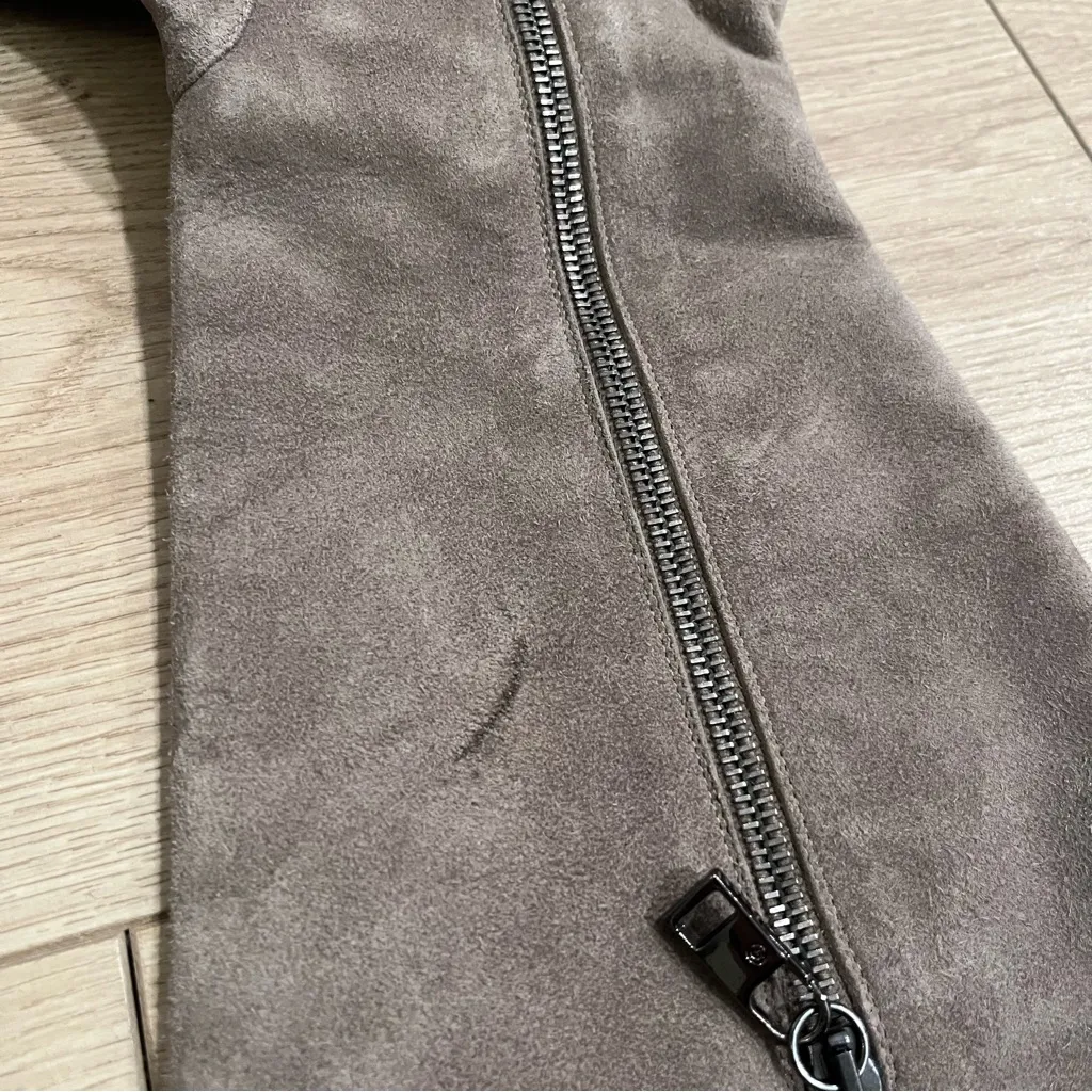 Stuart Weitzman Tan Suede Hidden Wedge Tall Leather Boot Size 6 - Image 3