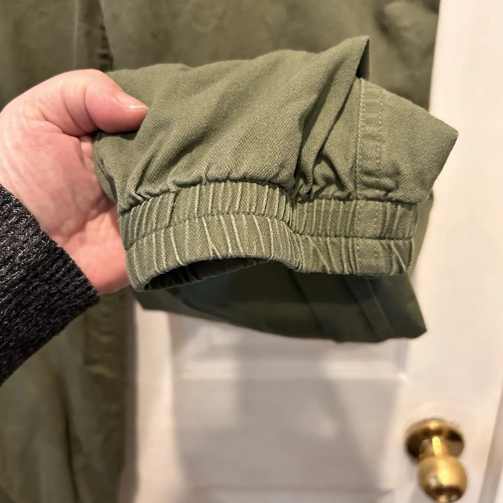 GAP Women Olive Green Joggers Elastic Waist Sz L Lyocell Blend Beach Athleisure - Image 3