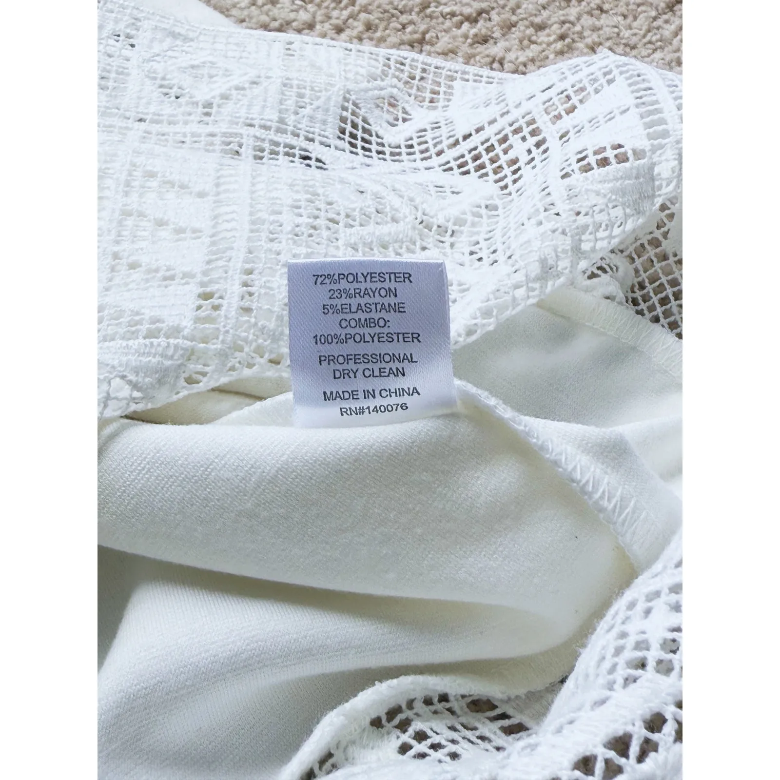 Generation Love Lace Panel Short Sleeve Blouse XS White Boho Cottagecore Luxe - Image 5