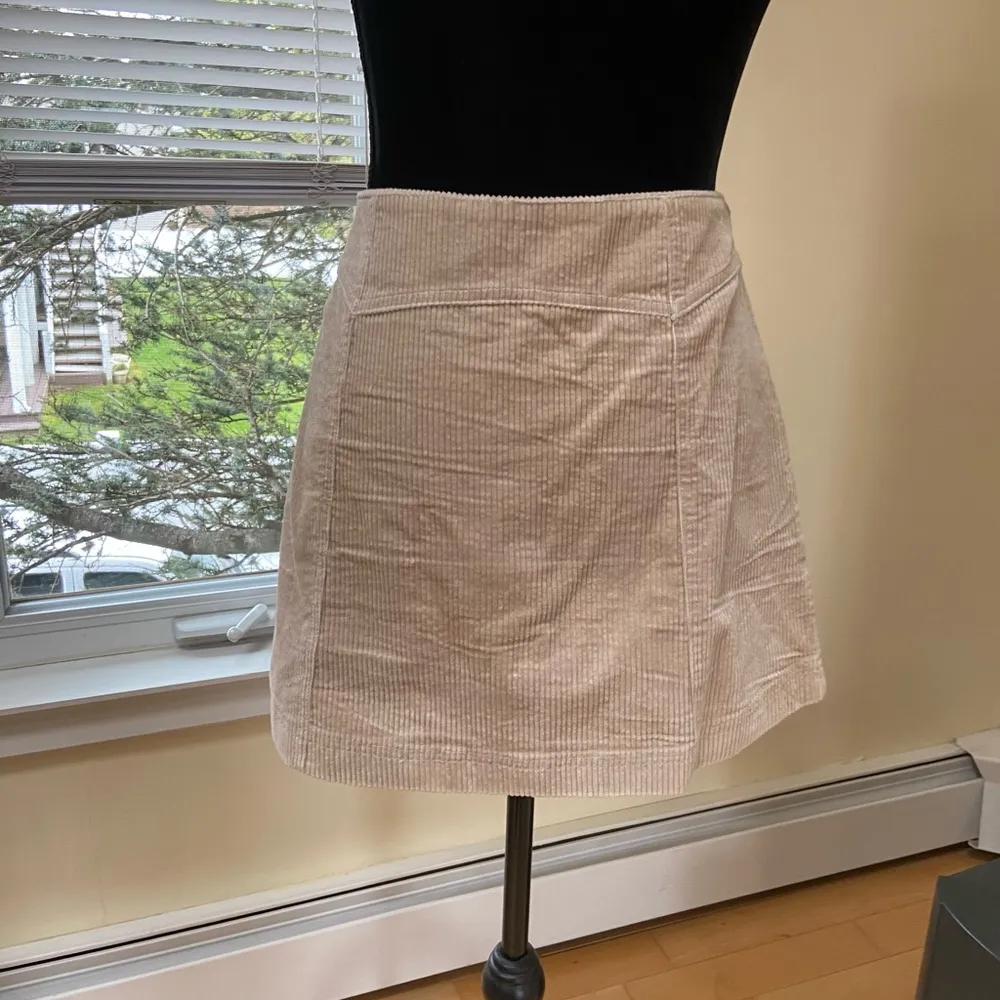 Corduroy Beige Button Up Skirt Tan Size L - Image 3