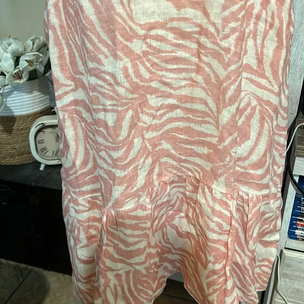 Made in Italy dress 100% linen women’s size XL zebra print pink - Image 10