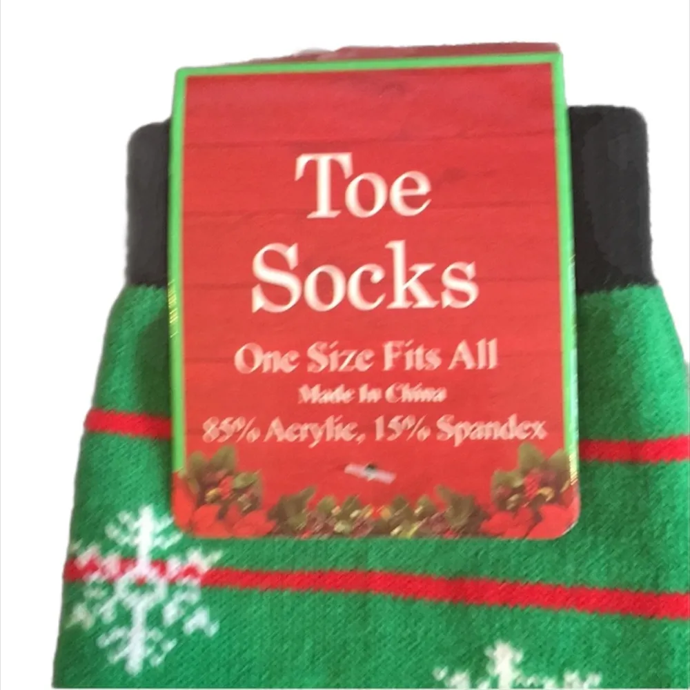 Kingbridge International Snowman Striped Toe Socks, Green, Red Green - Image 3