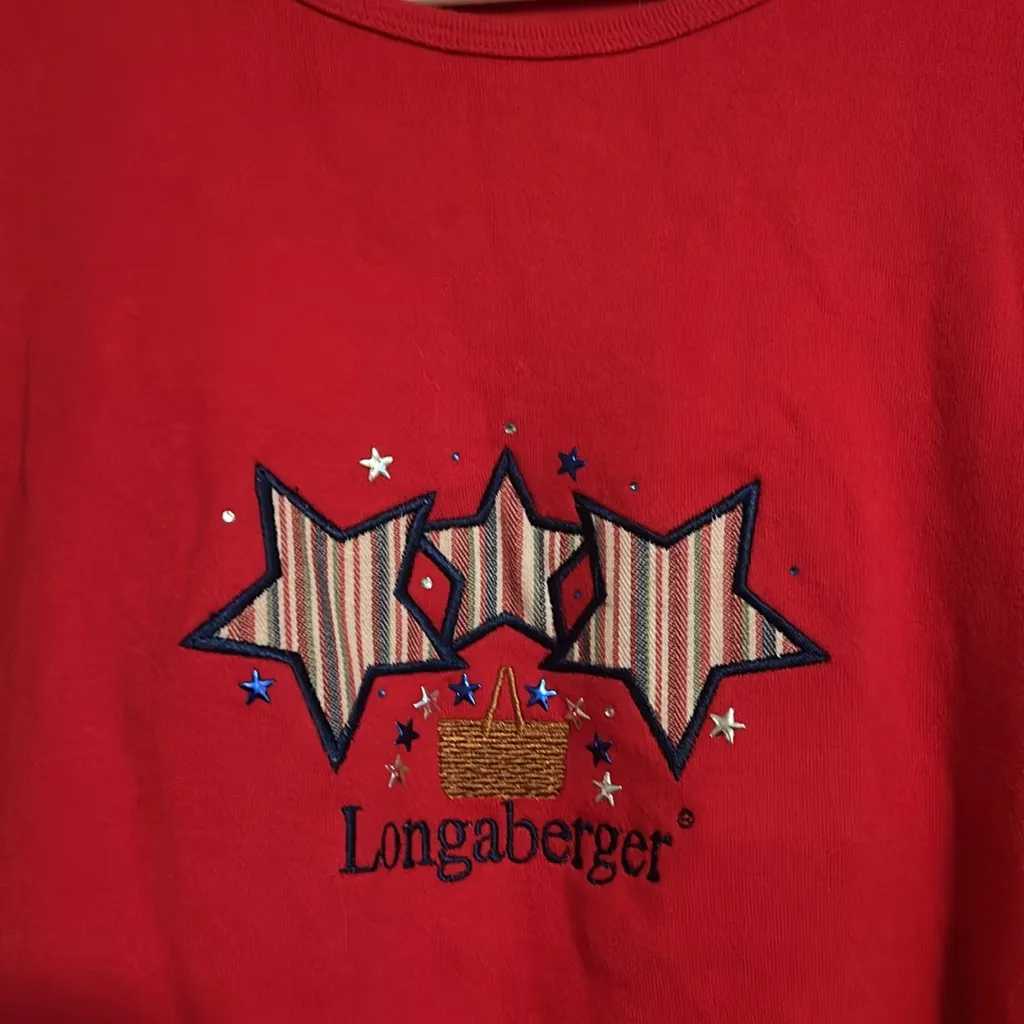 Longaberger Basket Red‎ Shirt Embroidered Size X Large - Image 2