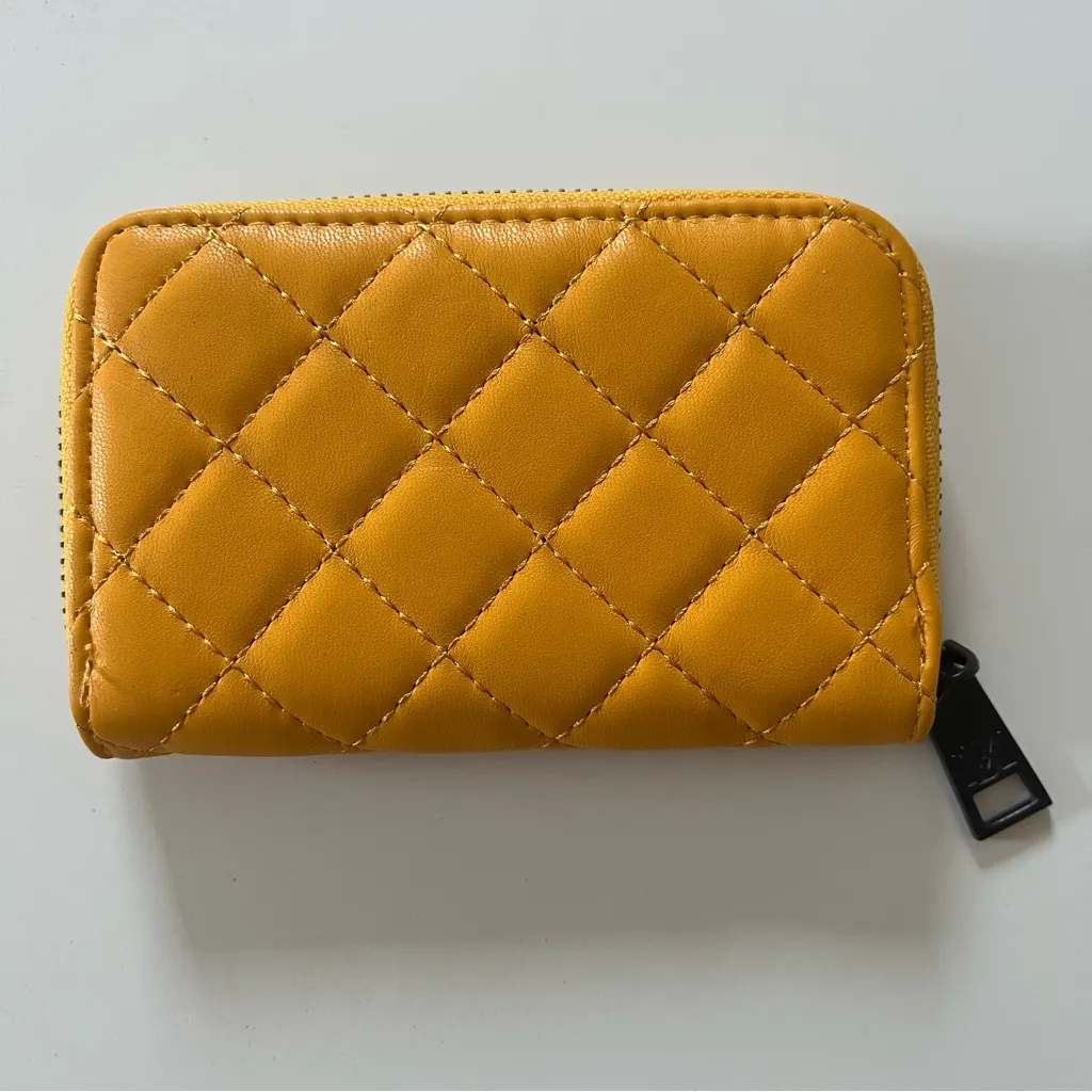 Badgley Mischka Golden Yellow / Orange Quilted Wallet - Image 2