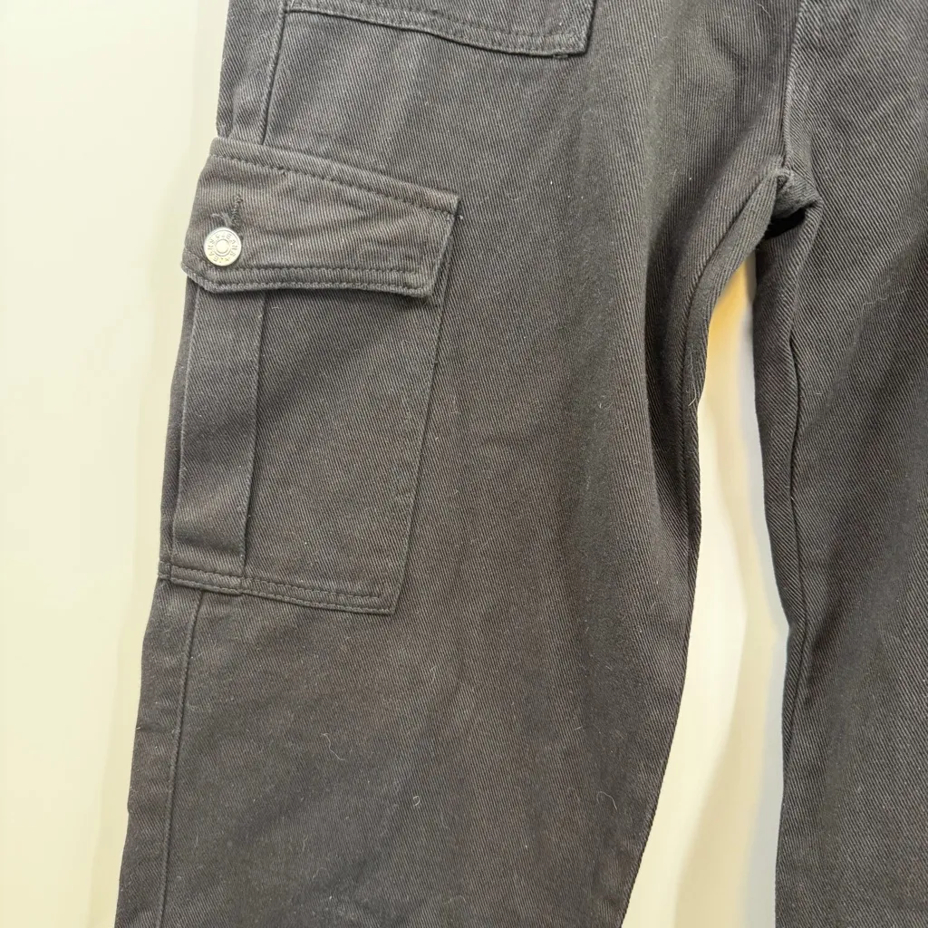 Cider Alessia Solid Cargo Jeans in black wide leg women's L NWT Y2K acubi - Image 3