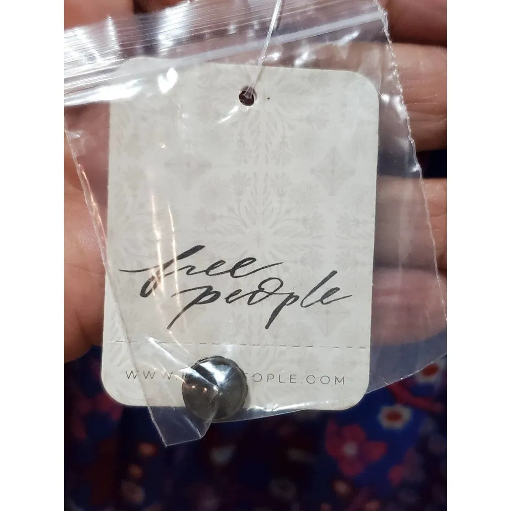 Free People Daisy Jane Mini Dress Botanical Combo Floral Tie Neck Size Small - Image 9