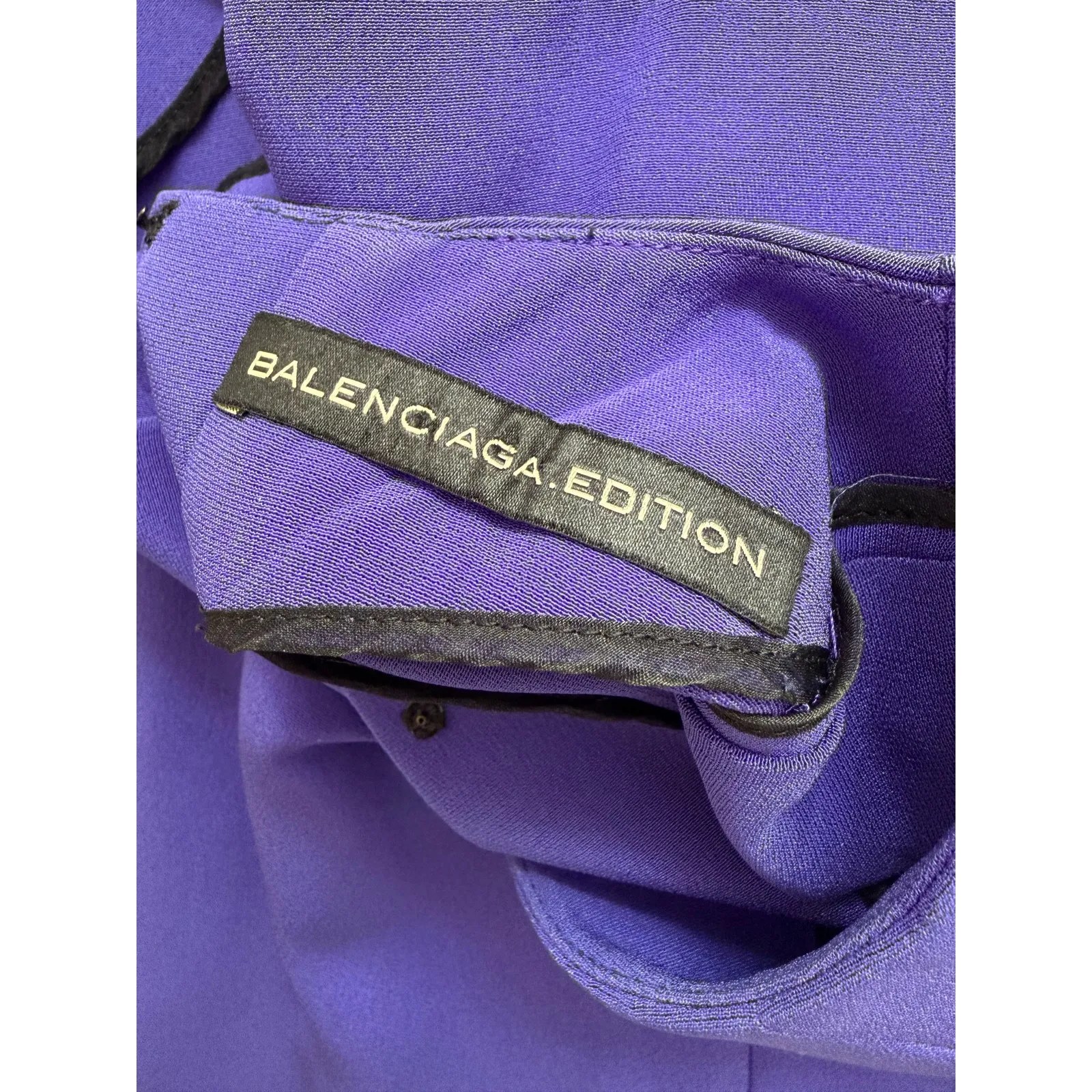 Balenciaga.Edition Purple Silk Sheath Dress France 38 Designer Mini Bold Bright - Image 4