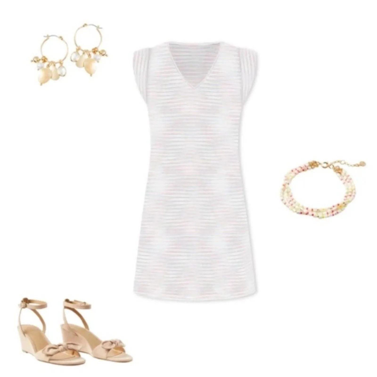 LOFT Ruffle Cap Sleeve V-Neck Swing Dress - Image 4