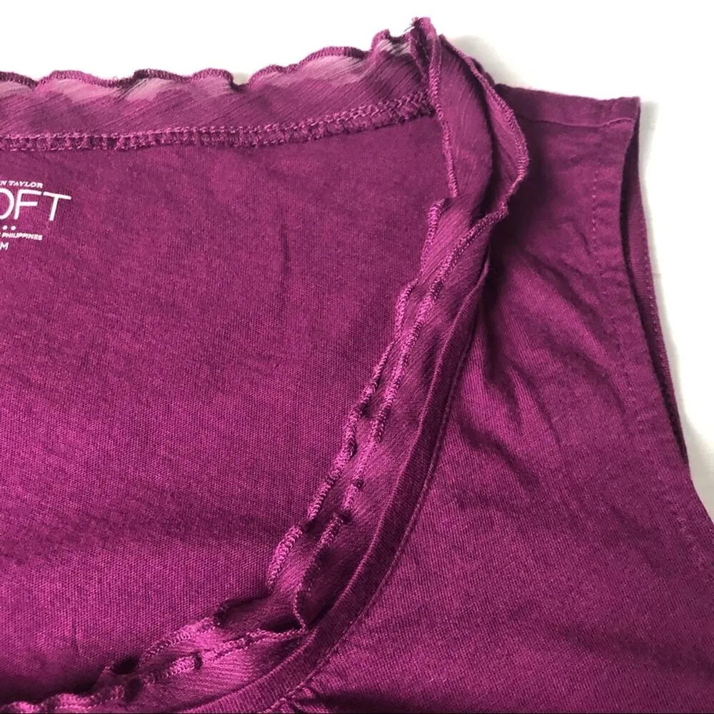 Ann Taylor Loft  Sleeveless Ruffle Trim Blouse - Image 7