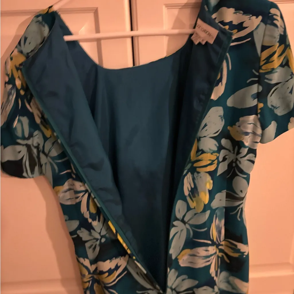 Maggy London dress turquoise dress.‎ 100% silk. Size 10 - Image 6