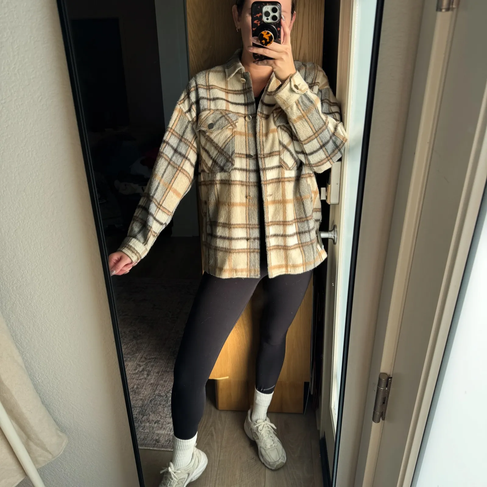 Zara Neautral Plaid Shacket - Image 14