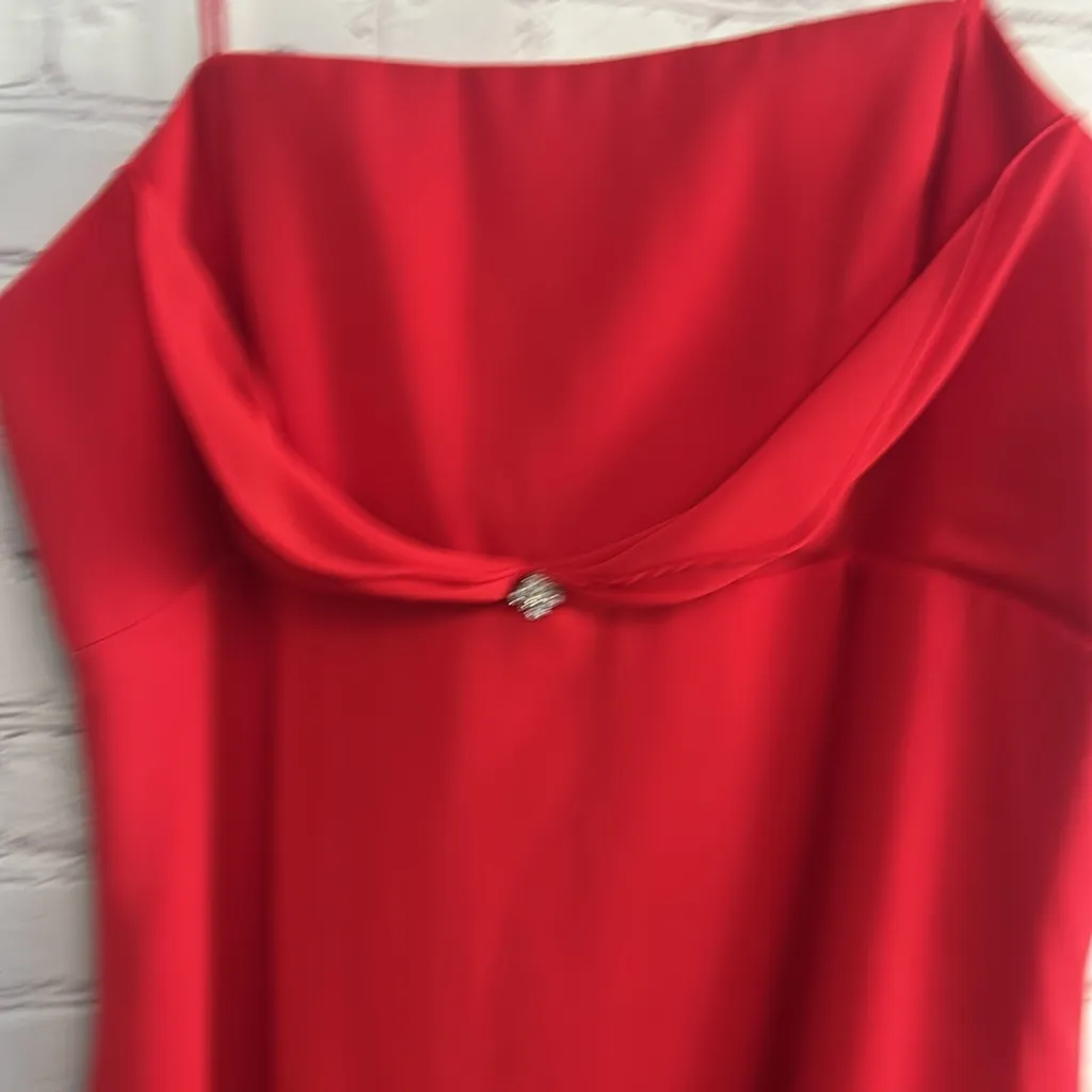 Vintage Deadstock Formal gown Raylia Designs rhinestones size 8 statement y2k Red - Image 4