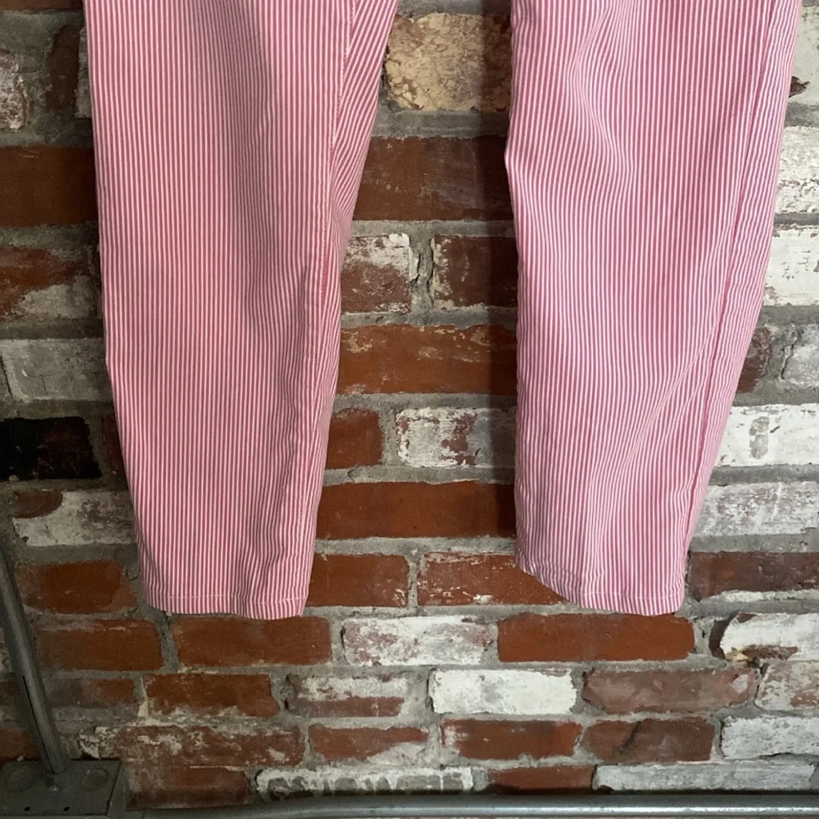 Mario Serrani Italy Pink and White Striped Skinny Pants Size M - Image 3
