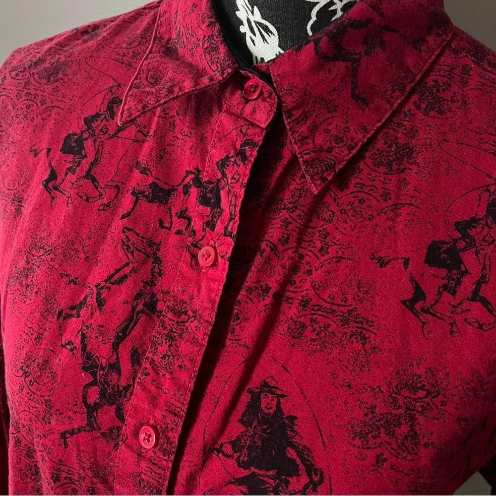 Wrangler Blues Vintage western button down shirt cowgirl riding rare medium - Image 5