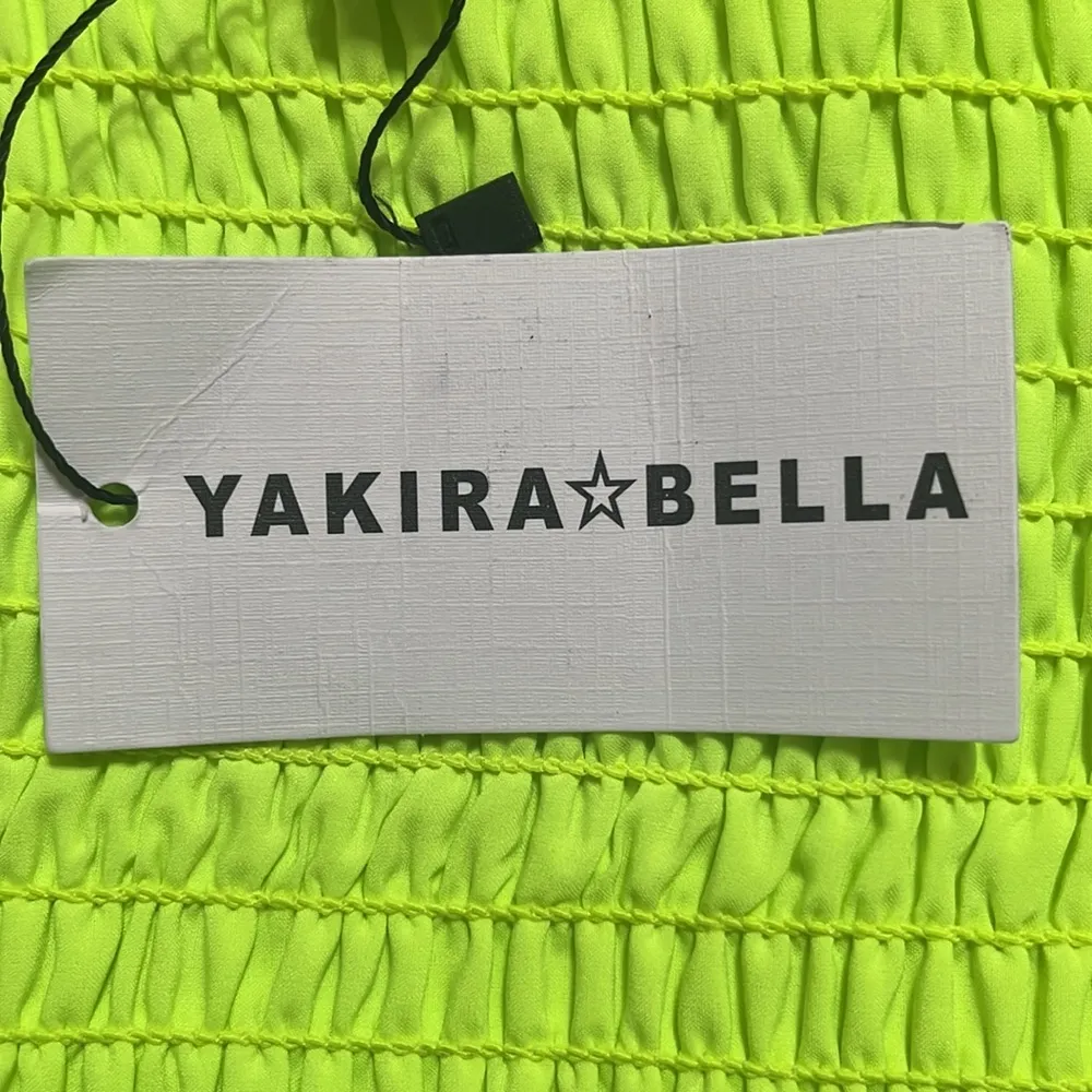 Skirt Sz XL Emily Lime Green Ruffle Ruched Casual A-line Flirty - Image 6