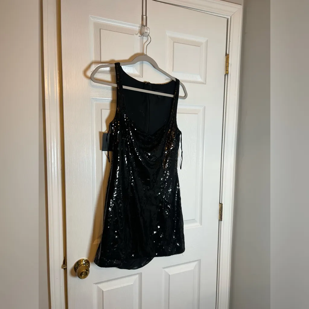 Michael Costello x REVOLVE Alethea Mini Dress in Black - Image 4