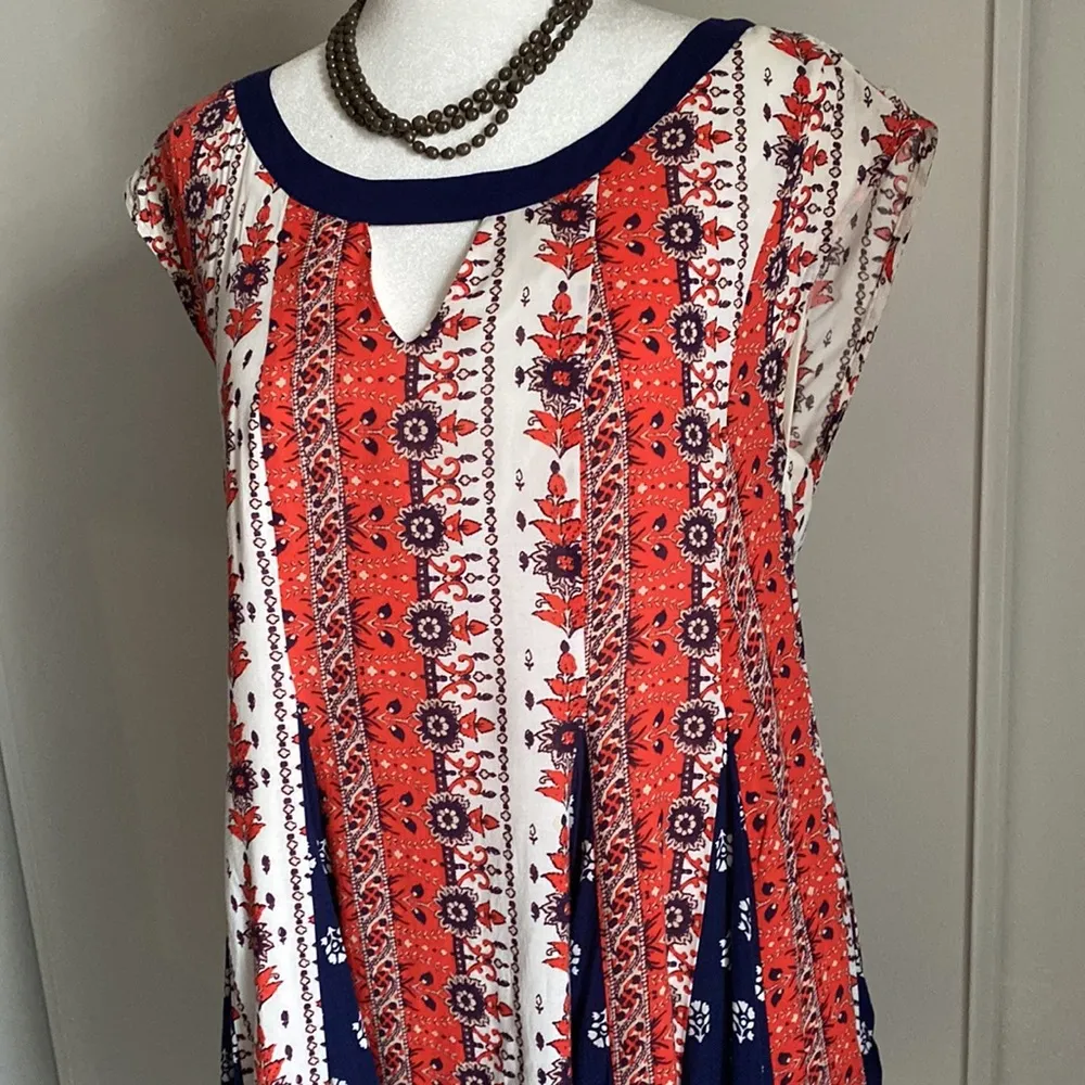 Anthropologie Maeve Woman’s Boho Sleeveless Cut Out Trapeze Skirt Mini Dress - Image 2