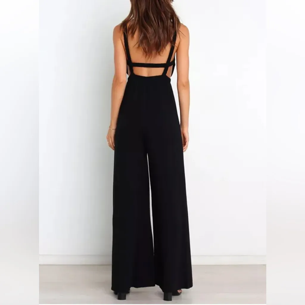 Petal & Pup Women’s Wide Leg Black Jumpsuit - Image 4