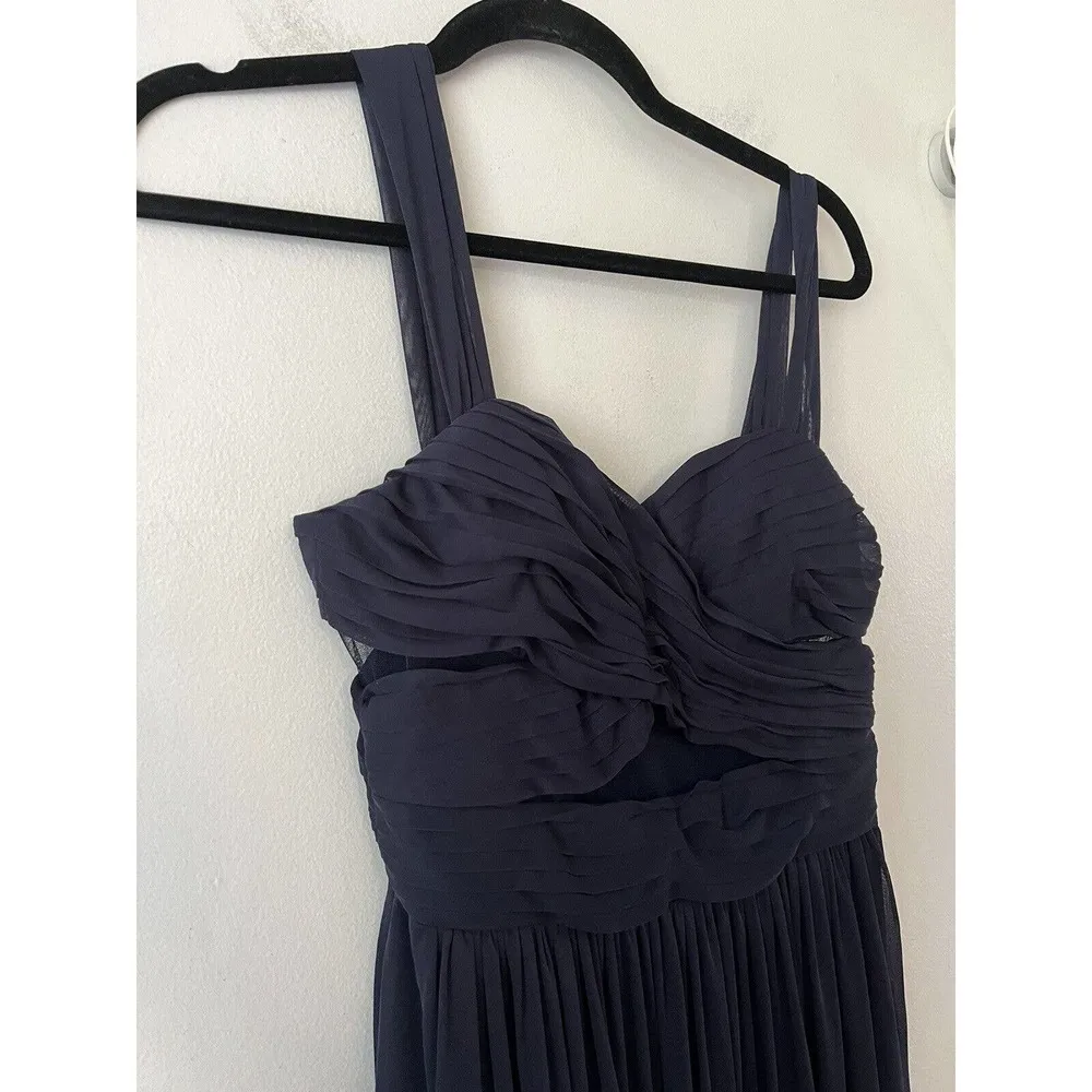 NWOT Birdy Grey Elsye Dress Navy Blue Mesh Long Formal Bridesmaids Dress Small - Image 6
